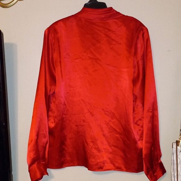 K.B.Lawrence Vintage Satin Button Down Blouse - Picture 5 of 9